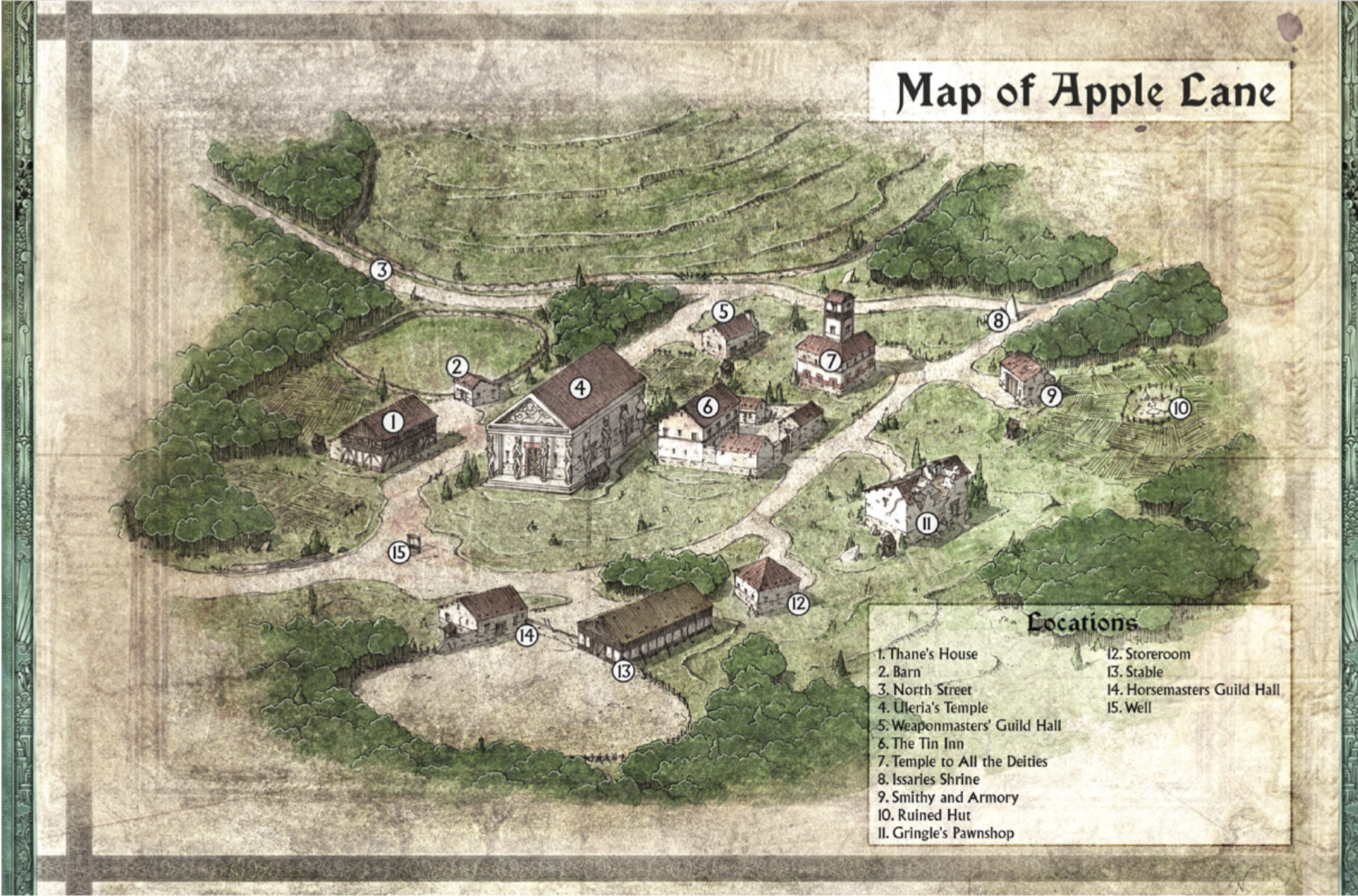Map of Apple Lane